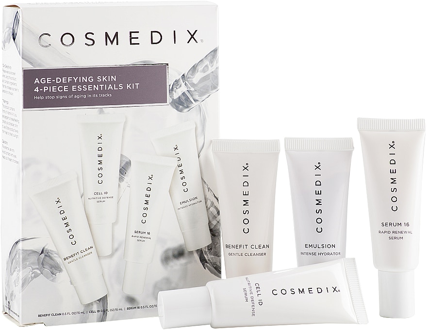 COSMEDIX AGE-DEFYING SKIN 4 - PIECE ESSENTIALS KIT - Enhance Aesthetics